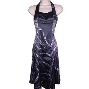 Roberto Cavalli Just Cavalli 2017 Purple Bold Print Halter Dress 42